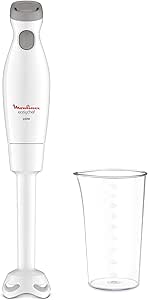 Blender de mână Moulinex Easychef DD45A1, 450 W, 2 setări de viteză, lame Zelkrom, alb