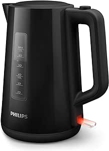 Ceainic Philips - capacitate de 1,7 l cu indicator luminos, bază piroetă, negru (HD9318/20)