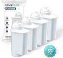 Aquafloow 4x filtru de apă de schimb pentru mașini de cafea complet automate Bosch, Siemens | Compatibil cu Siemens EQ series, EQ 6, TZ70003, TCZ7003 & Bosch TCZ7003, TCZ7033, 467873 | Filtru de apă de schimb Brita Intenza