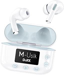 D-Jix - D-Jix M-Usik Player Wireless Bluetooth Headphones - Căști Bluetooth 2 în 1, wireless și MP3 8GO Player - Autonomie 18 ore - 4000 de melodii - Compatibil cu telefoane inteligente White