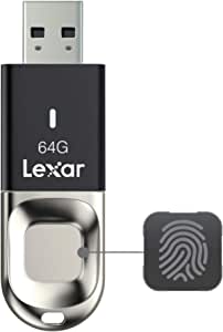 Lexar JumpDrive Fingerprint F35 USB Flash Drive 64GB USB 3.0, unitate flash cu viteză de citire de până la 150 MB/s, pentru PC, laptop, stocare externă de date, fotografii, video (incompatibil cu Mac OS) (LJDF35-64GBEU) (LJDF35-64GBEU)