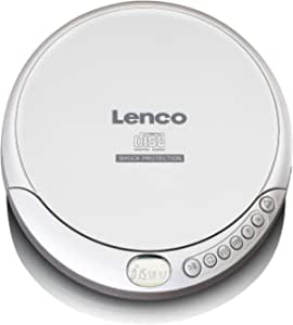Lenco CD-201 - CD Player portabil Walkman - Diskman - CD Walkman - Funcție MP3 - Antishock - Cu căști și cablu de încărcare Micro USB - Argintiu