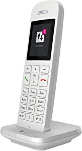 Telefon fix Telekom Speedphone 12 în alb fără fir | Pentru utilizare cu routerele actuale cu interfață DECT-CAT-iq integrată (de exemplu Speedport, Fritzbox), ecran color de 5 cm