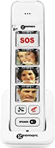 Telefon suplimentar Geemarc PHOTODECT 295 - telefon fără fir pentru persoane cu deficiențe de auz cu 4 butoane foto și difuzor - deosebit de util pentru demență - versiunea germană