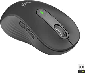 Logitech Signature M650 L Left Wireless Mouse - Pentru mâini mari de stânga, clicuri silențioase, butoane laterale personalizabile, Bluetooth, compatibilitate cu mai multe dispozitive - Grafit
