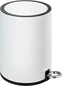 WENKO Cosmetics Pedal Bin Monza Easy Close White - coș de gunoi pentru produse cosmetice, coș de gunoi cu mecanism de închidere ușoară capacitate: 3 l, oțel, 18,5 x 25,5 x 24,5 cm, alb