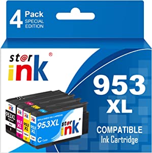 953XL Multipack de cartușe de imprimantă compatibile pentru HP 953 XL pentru HP Officejet Pro 7720 7740 Cartușe de imprimantă HP 8710 8210 8720 7730 8218 8715 8718 8725 (1 negru, 1 cian, 1 magenta, 1 galben)