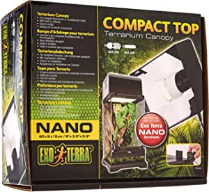 Exo Terra Compact Top, capac de terariu, Nano, pentru 1 lampă, cu reflector, 20 x 9 x 15cm, soclu E27, negru