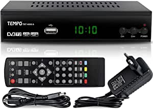 hd-line Tempo 4000 A DVBT2 Receiver Full HD 1080P 4K pentru TV ( HEVC/H.265 HDMI SCART, USB 2.0 , DVBT-2 , DVB-T2 , DVB T2 , DVBT 2 ), Reciver , Resiver, Receiver , Negru, tmp4000