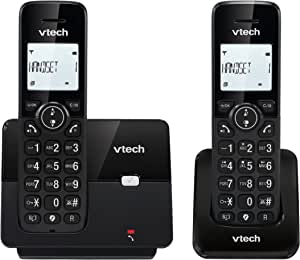 VTech CS2001 telefon fără fir cu 2 handseturi, mod ECO+, telefon fix, negru, interzicerea apelurilor, hands-free, butoane mari, ecran cu două linii