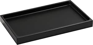 Luxspire Tavă de baie, rășină Dressing Table Tray Organiser Deco Rectangular Bathroom Jewellery Storage Serving Tray Tray Tray pentru lumânări, săpun, cosmetice, plante de bijuterii - negru