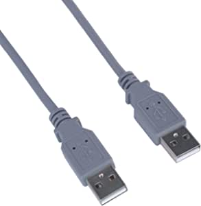 PremiumCord Cablu USB 2.0 de mare viteză M/M 1m, A masculin către A masculin, cablu de conexiune USB pentru HDD etc., dublu ecranat, AWG28, culoare gri, lungime 1m