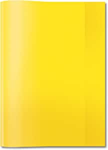 HERMA 7491 Copertă pentru culegător DIN A4 transparentă, transparentă, copertă pentru culegător din folie de polipropilenă rezistentă și ștersă, copertă pentru culegeri, galbenă