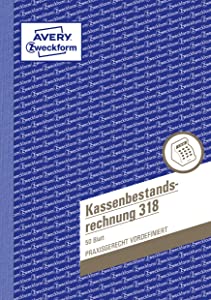 AVERY Zweckform 318 Factură cash-in-hand (A5, verificată de experți juridici, pentru Germania și Austria pentru o contabilitate corectă și rentabilă, 50 de coli) alb, 1 bucată