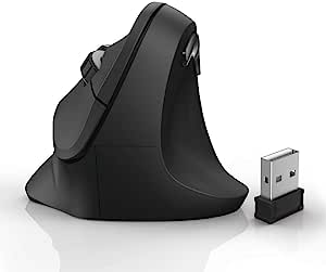 Hama mouse wireless ergonomic (mouse vertical fără cablu pentru dreptaci, mouse radio wireless cu senzor optic 1000/1400/1800dpi) negru, mufă USB tip A, baterie AA AA