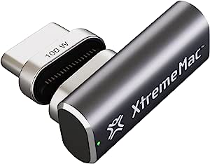 XtremeMac® Premium Magnetic Adapter pentru Apple MacBook, iPad și alte dispozitive USB-C, încărcare rapidă 100W, transfer de date 10gb/s, 20 de pini