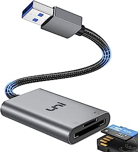 uni USB 3.0 Card Reader 2in1 SD Card Reader Cititor de carduri SD Card Reader realizat din carcasă Alumunim și cablu de nailon, adaptor de carduri USB 3.0 pentru SD/Micro SD/TF/SDHC/SDXC/MMC, compatibil cu Windows/Mac/OS etc.