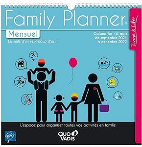 Quo Vadis - Colecția: Planificator lunar Family Planner, 16 luni (septembrie - decembrie). Conține 8 foi tipărite pe ambele fețe - format 30 x 30 cm - anul 2023 - 2024