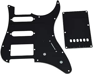 KAISH Protecție de chitară neagră cu 3 straturi HSS cu placa de protecție spate tremolo pentru chitara Yamaha Pacifica.