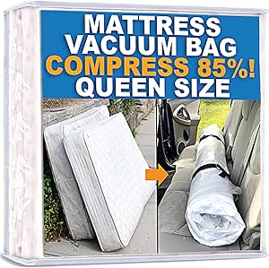 Homie Mattress Vacuum Bag, pungă sigilabilă pentru saltele cu spumă de memorie sau cu arcuri interioare, compresie și depozitare pentru mutare și returnare (Queen/Full/Full-XL)