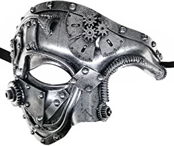 Ubauta Mască venețiană mecanică pentru bărbați pentru mascaradă Steam Punk Phantom of the Opera Vintage/Carnival/Halloween/Party/Ball Prom