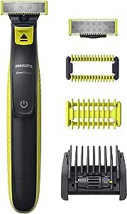 Philips OneBlade Face & Body - Aparat de tuns barba și aparat de ras electric pentru tuns, coafat și bărbierit, inclusiv 2 lame originale, accesoriu de tuns 5 în 1 și 2 accesorii pentru corp (model QP2620/30)