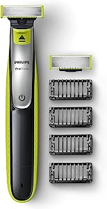 Philips OneBlade cu tehnologia unică OneBlade, inclusiv 2 lame și 4 accesorii de tunsoare (model QP2530/30).