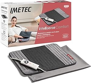 Imetec Intellisense Comfort, pernă de încălzire multifuncțională, ideală pentru spate și abdomen, buzunar pentru mâini, încălzire rapidă, țesătură hipoalergenică, 5 temperaturi, sistem de siguranță cu blocuri electrice, lavabilă