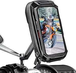 Faneam Suport universal pentru telefon mobil pentru motociclete Suport pentru telefon mobil rezistent la apă pentru motociclete Suport pentru telefon mobil pentru motociclete Scooter pentru motociclete Smartphone-uri Suport pentru telefon mobil Anti-Shake Suport pentru telefon mobil Suport pentru telefon mobil în oglinda retrovizoare a motocicletei Suport pentru telefon mobil pentru smartphone 6,5 inch