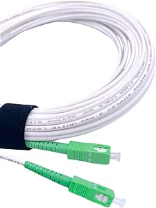 Elfcam® - Cablu de fibră optică de 20 m de la SC/APC la SC/APC Simplex Singlemode 9/125μm LSZH (20M)