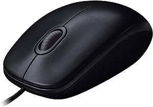 Mouse Logitech M90 cu cablu, senzor 1000 DPI, conexiune USB, 3 butoane, stângaci și dreptaci, PC/Mac - Gri