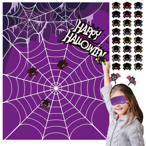 Spider on the Web Jocuri de Halloween pentru petrecere Joc Pin the Tail