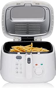 alpina deep fryer 2,5L DF-165 - aparat de prăjit cu grăsime 1800W - temperatură reglabilă până la 190°C - pentru 2 până la 3 persoane - cu strat antiaderent și indicator luminos - alb