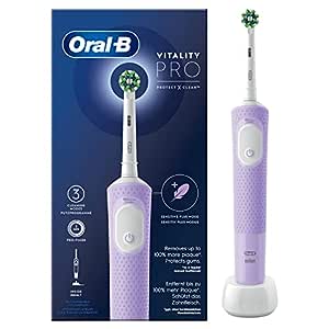 Oral-B Vitality Pro Periuță de dinți electrică / periuță de dinți electrică, 3 moduri de curățare pentru îngrijirea dentară, cadou bărbat/femeie, proiectat de Braun, violet