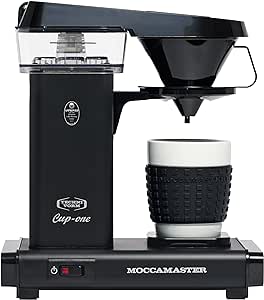 Moccamaster Cup-One, filtru de filtru pentru filtru de cafea, filtru de cafea mic de 2 cești, filtru de cafea, negru mat