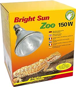 Lucky Reptile Bright Sun Zoo Desert - lampă cu halogenuri metalice de 150 W pentru socluri E27 - lampă de lumină naturală pentru terarii mari - lampă de căldură cu radiații UVA și UVB - lampă UV pentru reptile de deșert