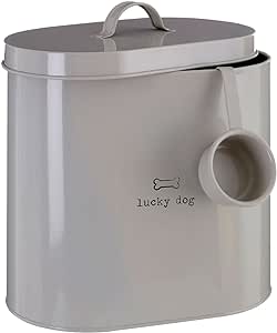 Premier Housewares Adore Pets "Lucky Dog", coș de depozitare a alimentelor cu lingură, natural, 6,5 litri