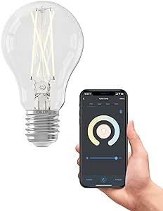 Lampă inteligentă cu filament Calex, E27 Smart Vintage Light Bulb Bright, Alexa compatibil, 7W Dimmable Warm White WLAN Lamp, 1 bucată