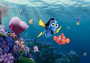 AG Design FTD 2223 Finder Nemo Disney, tapet foto din hârtie - 360x254 cm - 4 bucăți, hârtie, multicolor, 0,1 x 360 x 254 cm