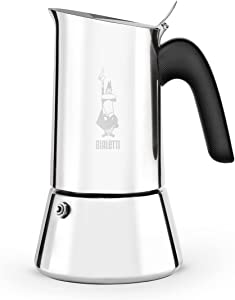 Bialetti - New Venus Induction, Aparat de cafea espresso pe aragaz din oțel inoxidabil, potrivit pentru toate tipurile de aragazuri, 4 cești (170 ml), aluminiu, argintiu