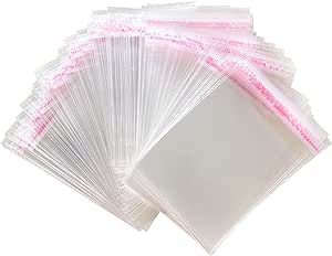 Zydiwo 200 de bucăți Transparent Cellophane Bag Sticker Bag Micul sac de plastic OPP pentru Confetti Bijuterii Bijuterii Cadou Doll (10 * 15cm)