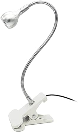 Lampă UV pentru unghii cu gel, lampă de birou flexibilă cu gât de gâscă cu LED-uri pentru unghii, mini lampă portabilă pentru unghii cu clemă de siguranță, uscător de unghii rotativ 3W 395NM pentru uscarea unghiilor cu clei de unghii (alb)