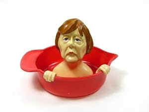 Storcător de lămâi ''Angie'' Incognito, realizat din rășină turnată robustă, pictată manual, culori sigure pentru alimente - Stoarceți-l! Ø 12 cm, înălțime 10 cm - 40580-alt-1 ''Storcător de lămâie Angela Merkel artistă''