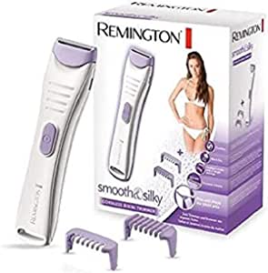 Remington Hair Trimmer Intimate & Body [prietenos cu pielea și sigur până la 0,2 mm fără iritații ale pielii] 2 lame, 100% rezistent la apă, inclusiv 2 piepteni de fixare (2&4mm) Aparat de tuns, aparat de ras, BKT4000