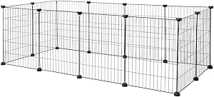 Adăpost de exterior lionto pentru iepuri din metal robust, 144x74x46 cm, adăpost extensibil pentru animale mici, sistem simplu de conectare și ușor de curățat, pentru utilizare în interior și exterior