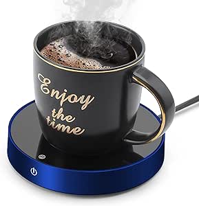 Suewow încălzitor de cafea, încălzitor de pahare, încălzitor de pahare de masă, încălzitor electric de băuturi cu 3 setări de temperatură, cu pornire / oprire automată și protecție automată la oprire