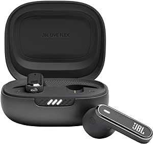 JBL Live Flex - căști Bluetooth in-ear cu autonomie de 40 de ore - anulare a zgomotului și rezistente la apă - Negru