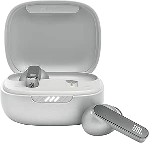 JBL Live Pro 2 TWS - Căști in-ear impermeabile, true wireless cu anulare a zgomotului, argintii - Cu până la 40 de ore de redare a muzicii