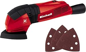 Șlefuitor delta Einhell TC-DS 19 (190W, viteză de oscilație 20000 rpm, mâner ergonomic moale, Extreme Fix, adaptor pentru aspirarea prafului, inclusiv 3 bucăți de șmirghel), roșu