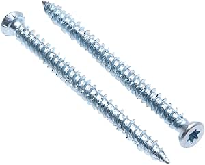 Șuruburi pentru cadre de beton, cu cap Torx TX 30 și filet autofiletant din oțel călit, galvanizat, șuruburi pentru beton (100 bucăți) dimensiune 7.5 mm x 112 mm